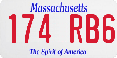 MA license plate 174RB6