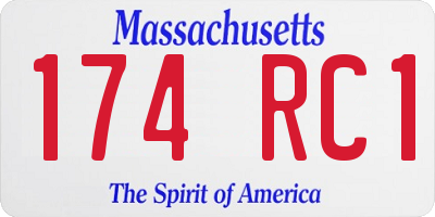 MA license plate 174RC1