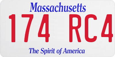 MA license plate 174RC4