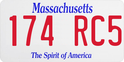 MA license plate 174RC5
