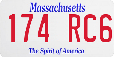 MA license plate 174RC6