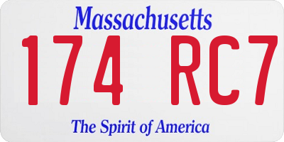 MA license plate 174RC7