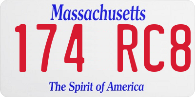MA license plate 174RC8