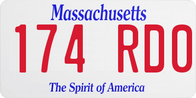 MA license plate 174RD0