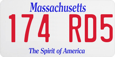 MA license plate 174RD5