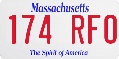 MA license plate 174RF0