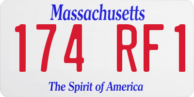 MA license plate 174RF1