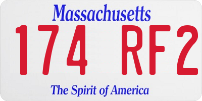 MA license plate 174RF2
