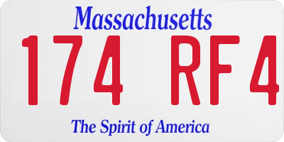 MA license plate 174RF4