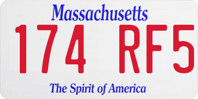 MA license plate 174RF5