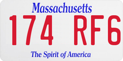 MA license plate 174RF6