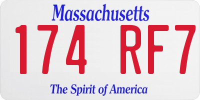 MA license plate 174RF7