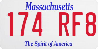MA license plate 174RF8
