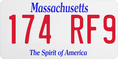 MA license plate 174RF9