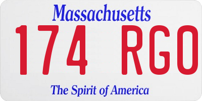 MA license plate 174RG0