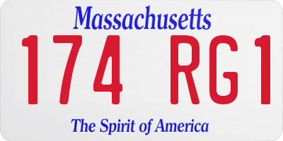 MA license plate 174RG1