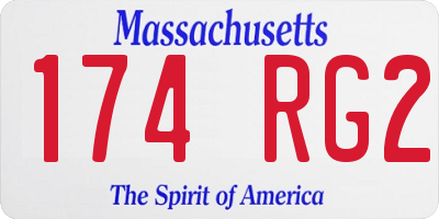MA license plate 174RG2