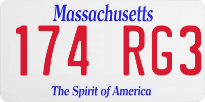 MA license plate 174RG3