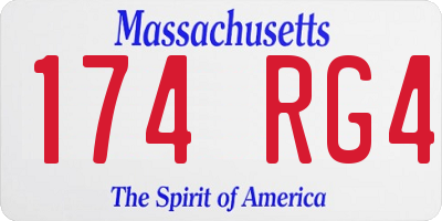 MA license plate 174RG4