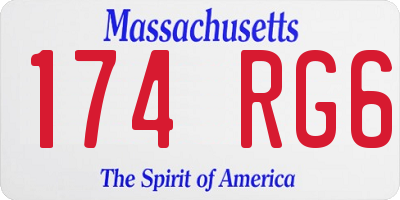MA license plate 174RG6