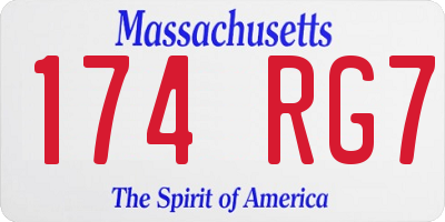 MA license plate 174RG7