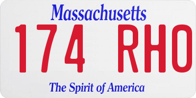 MA license plate 174RH0