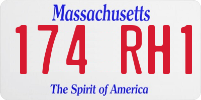MA license plate 174RH1