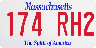 MA license plate 174RH2
