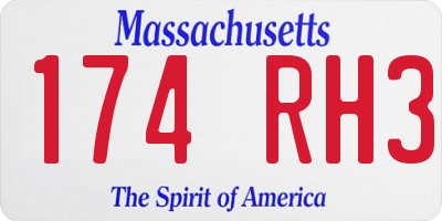MA license plate 174RH3