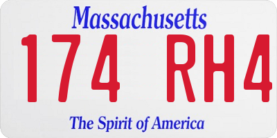 MA license plate 174RH4