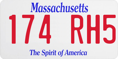 MA license plate 174RH5