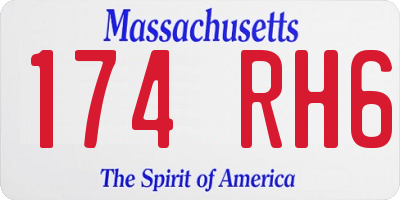 MA license plate 174RH6