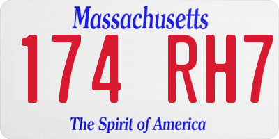MA license plate 174RH7