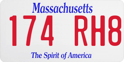 MA license plate 174RH8