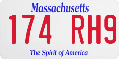 MA license plate 174RH9