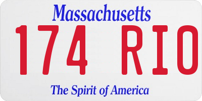 MA license plate 174RI0