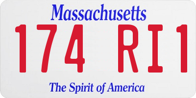 MA license plate 174RI1