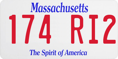MA license plate 174RI2