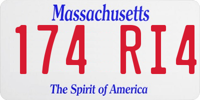 MA license plate 174RI4