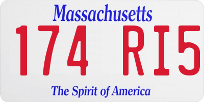 MA license plate 174RI5