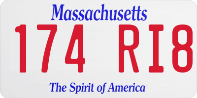MA license plate 174RI8
