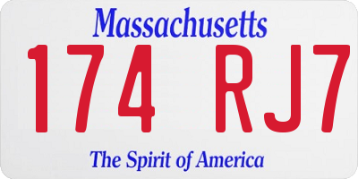 MA license plate 174RJ7