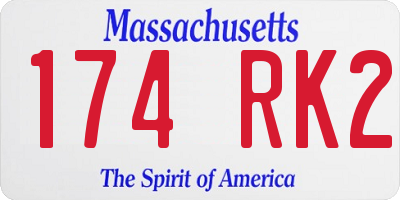 MA license plate 174RK2