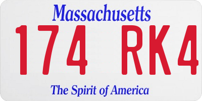 MA license plate 174RK4