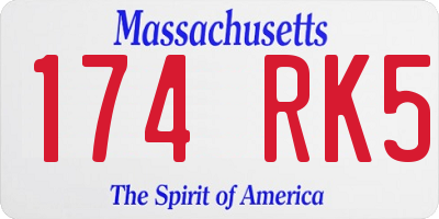 MA license plate 174RK5