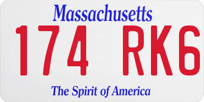 MA license plate 174RK6