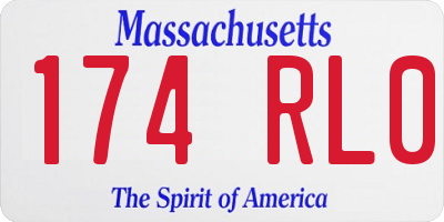 MA license plate 174RL0