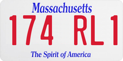 MA license plate 174RL1