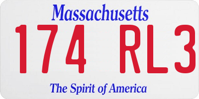 MA license plate 174RL3