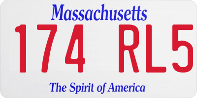 MA license plate 174RL5